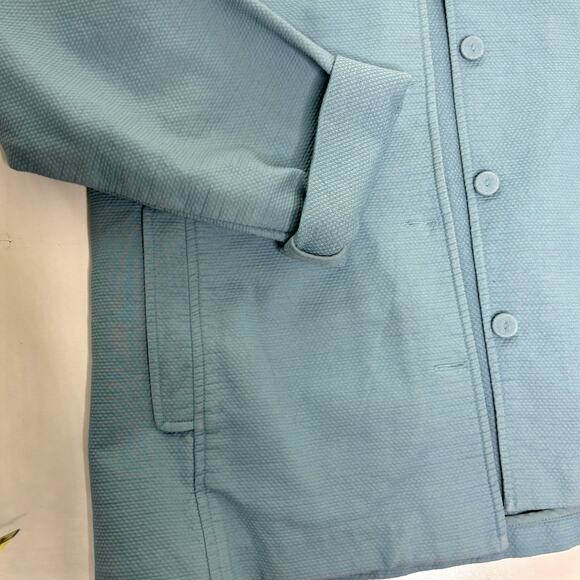 Eileen Fisher Light Blue Cotton Lightweight Jacket Nehru Collar M - Picture 3 of 8